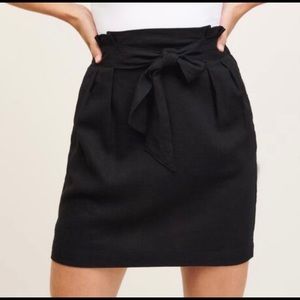 Dynamite Black Linen Mini Skirt